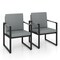 PU Leather Accent Chairs Set of 2 Padded Seats Metal Frame Modern Design